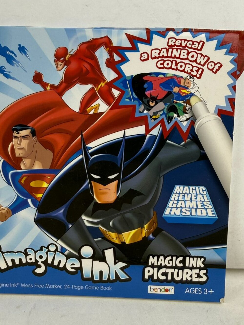 Justice League Imagine Ink Magic Ink Pictures Game Book Bendon 2015 DC Comics